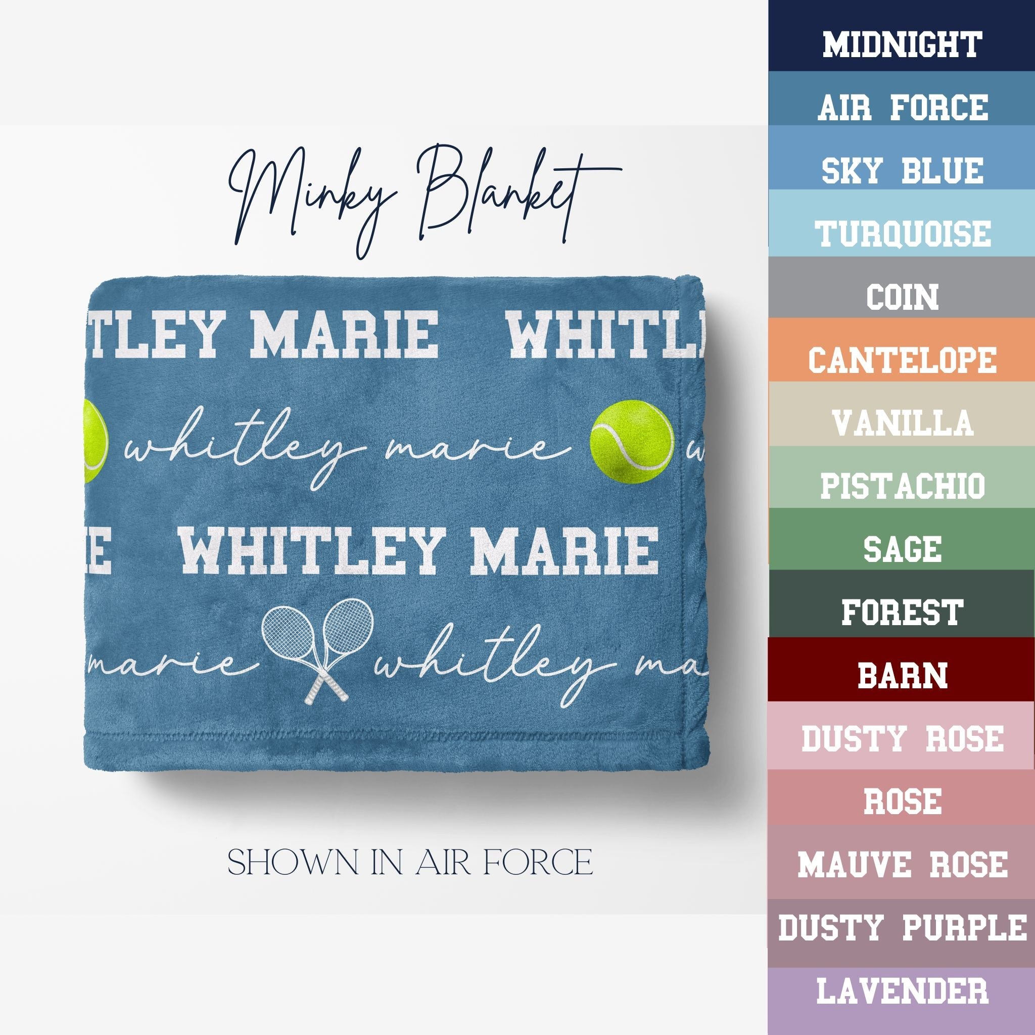 Tennis Name Blanket - Twinklette™