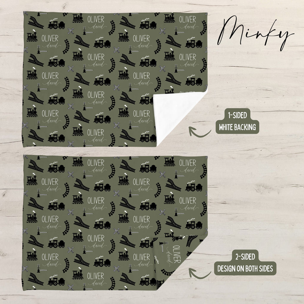 Train Baby Minky Blanket - Twinklette™