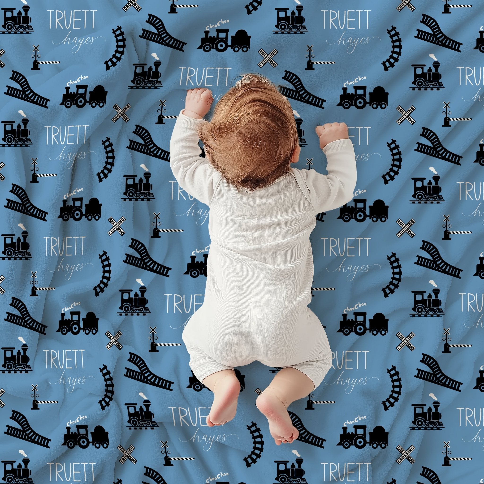 Train Baby Minky Blanket - Twinklette™