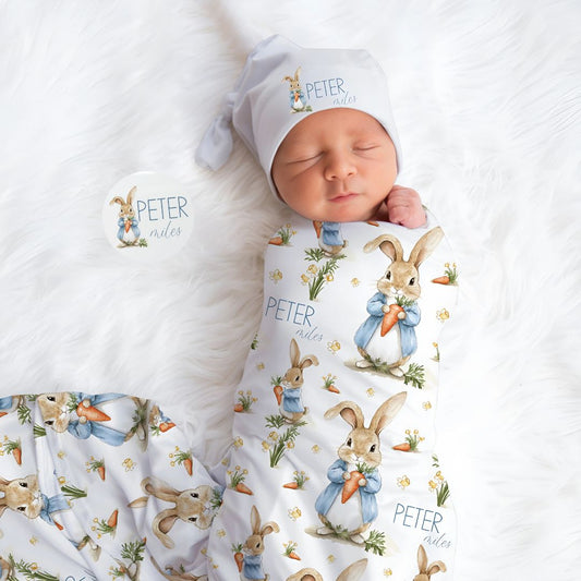 Vintage Rabbit Baby Swaddle Set - Twinklette™