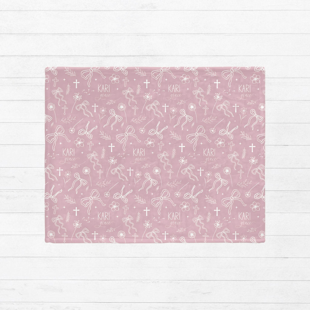 Wildflower Faith Bows Baby Minky Blanket - Twinklette™