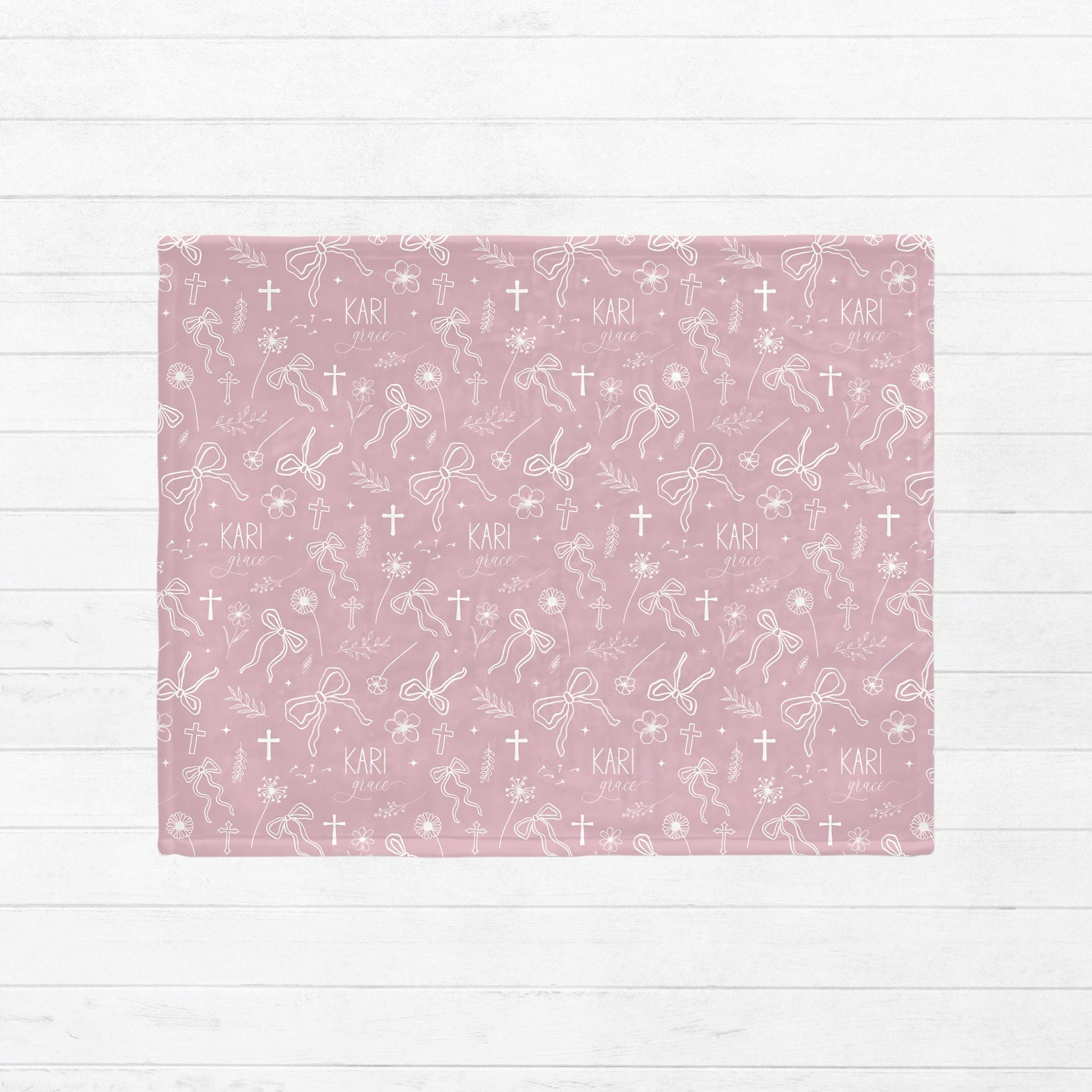 Wildflower Faith Bows Baby Minky Blanket - Twinklette™