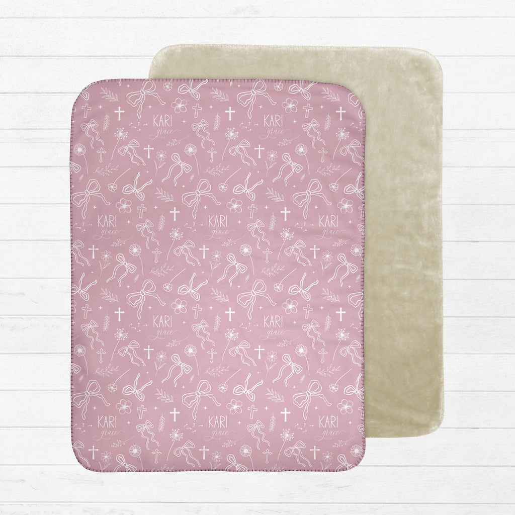 Wildflower Faith Bows Baby Sherpa Blanket - Twinklette™