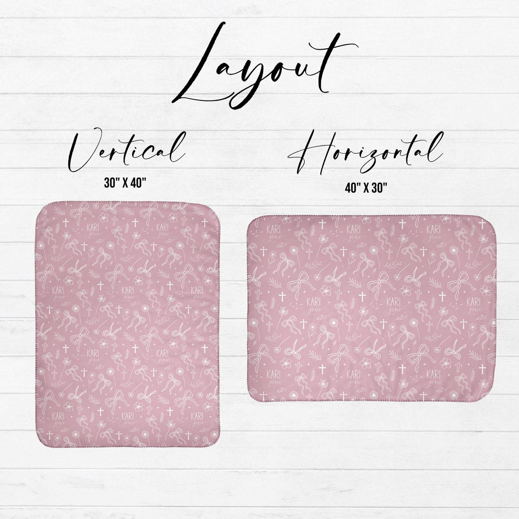 Wildflower Faith Bows Baby Sherpa Blanket - Twinklette™