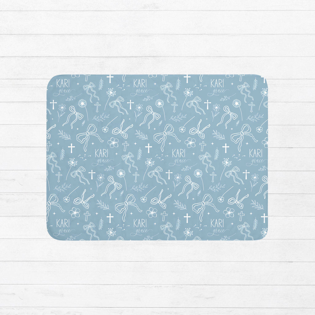 Wildflower Faith Bows Baby Sherpa Blanket - Twinklette™
