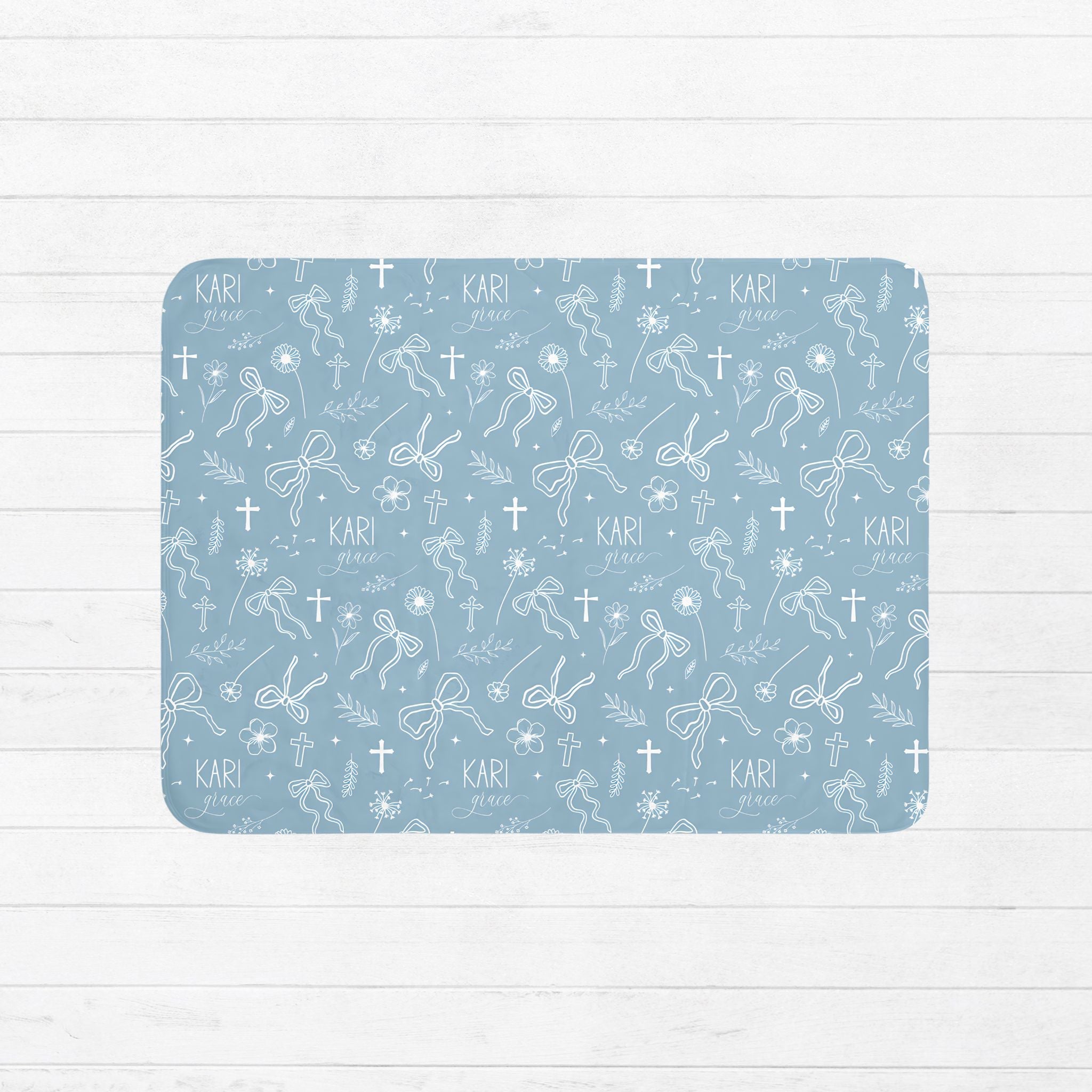 Wildflower Faith Bows Baby Sherpa Blanket - Twinklette™