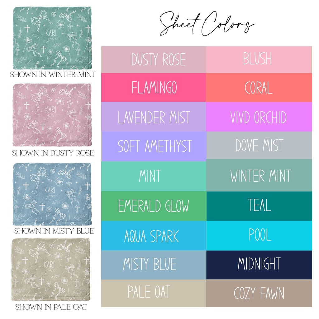 Wildflower Faith Bows Crib Sheet - Twinklette™