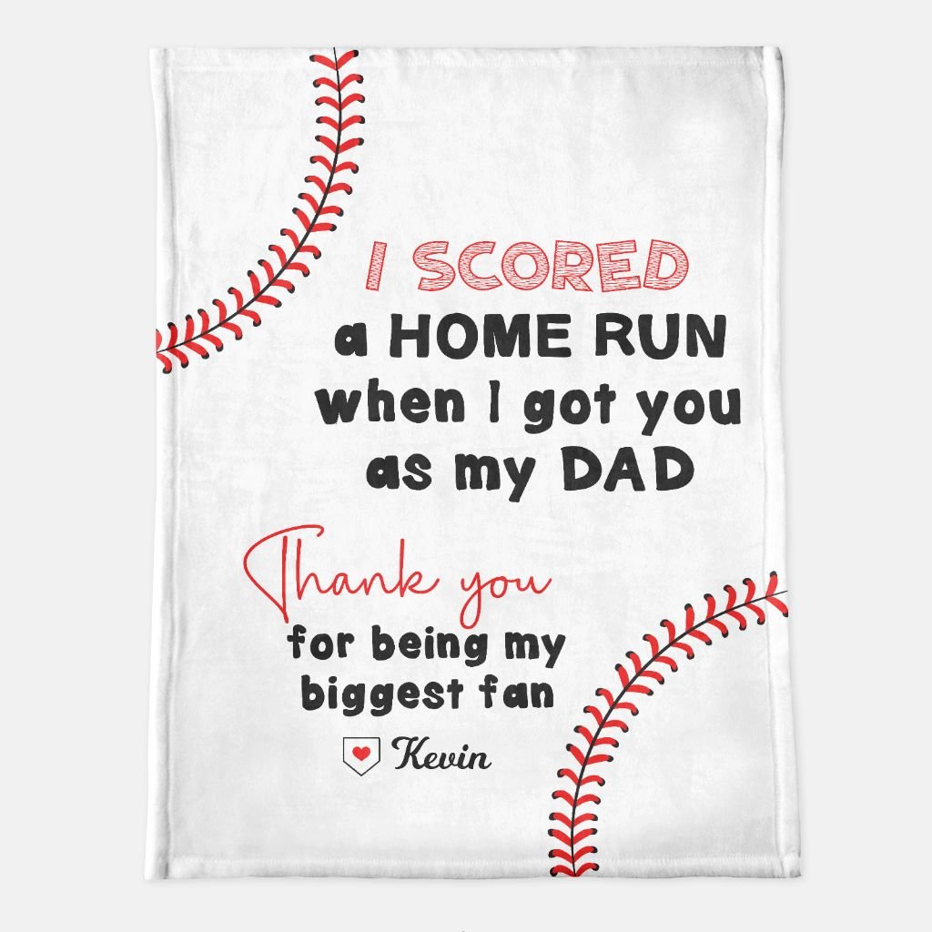Baseball Dad Minky Blanket - 60" x 80" - Twinklette