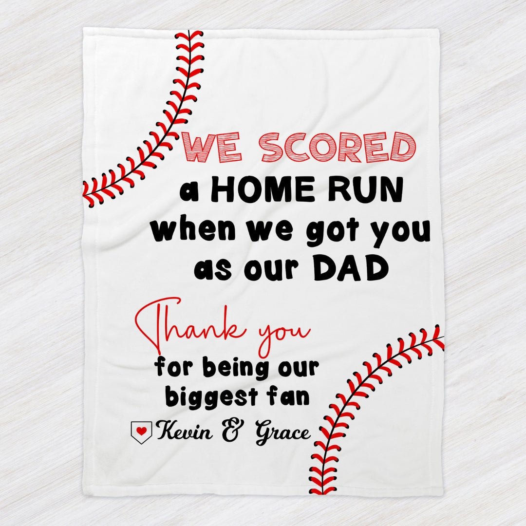 Baseball Dad Minky Blanket - 60" x 80" - Twinklette