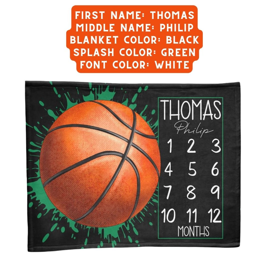 Basketball Milestone Blanket - Twinklette