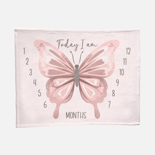 Butterfly Milestone Minky Blanket - Twinklette