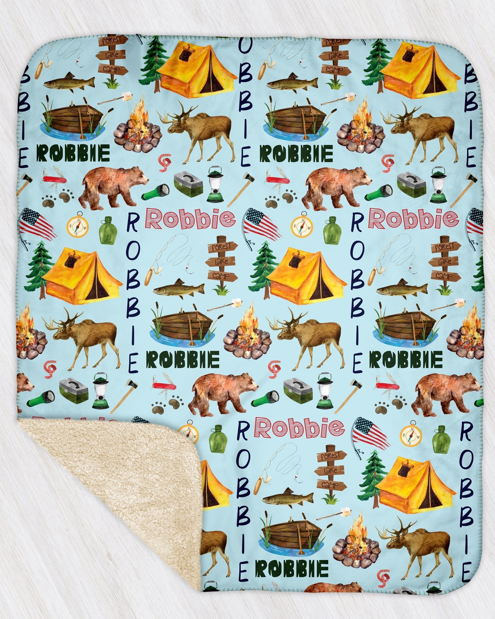 CUSTOM HOBBY SPORT THEME Sherpa Blanket - 60" x 80"(SAND) - Twinklette