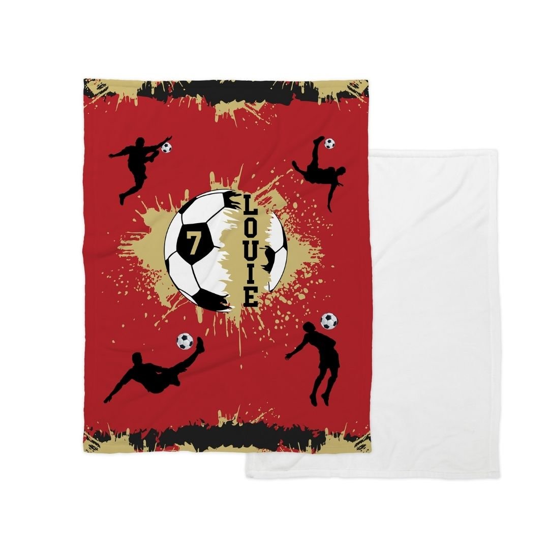 Custom Soccer Blanket | Personalized with Your Child's Name, Jersey Number, and Team Colors - Twinklette