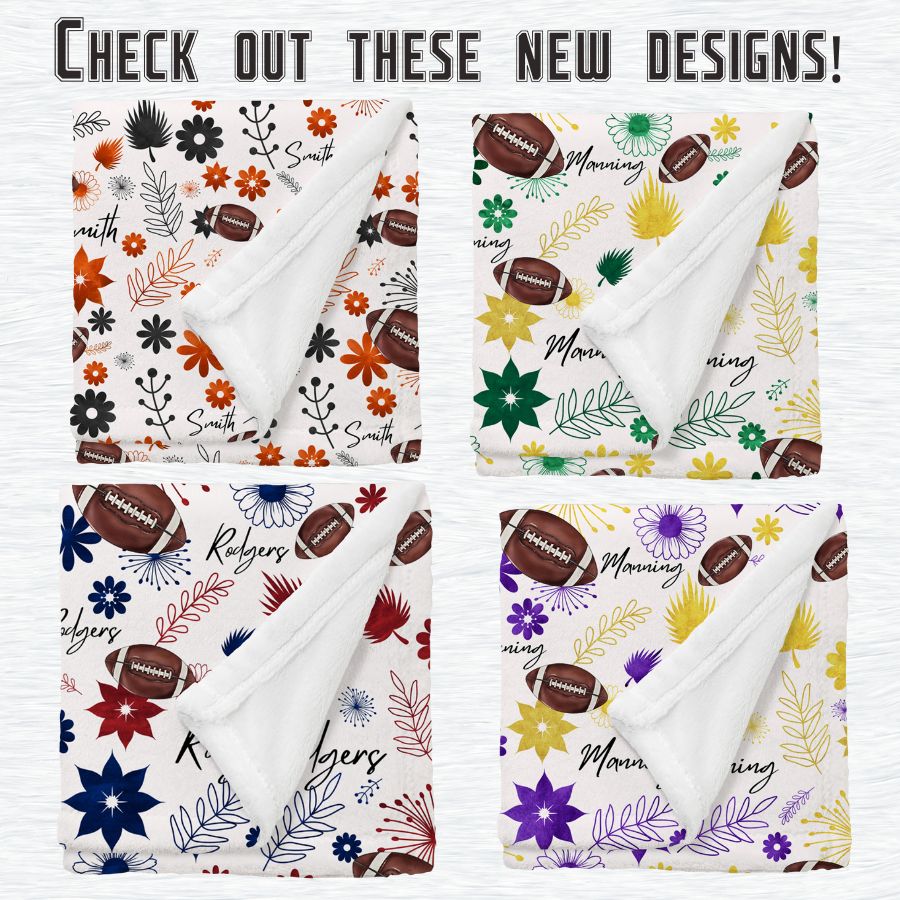 Family Football Floral Blanket - Twinklette