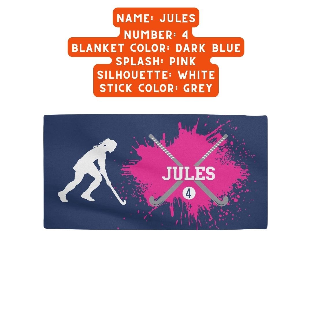 Field Hockey Beach Towel - Customize with Name, Number, and Team Colors - Personalized Gift Idea - Twinklette