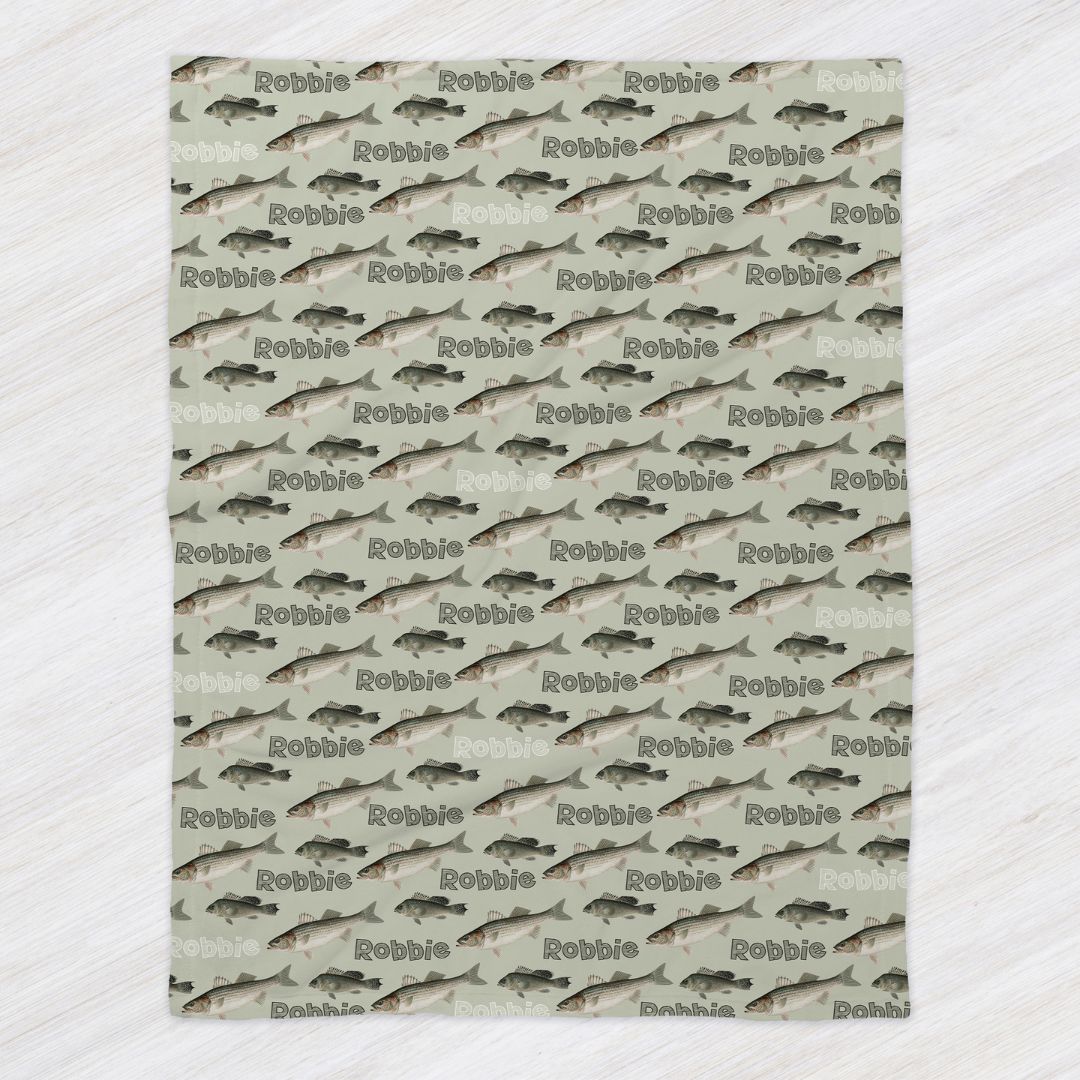 FISH PERSONALIZED Name Minky Blanket - Twinklette