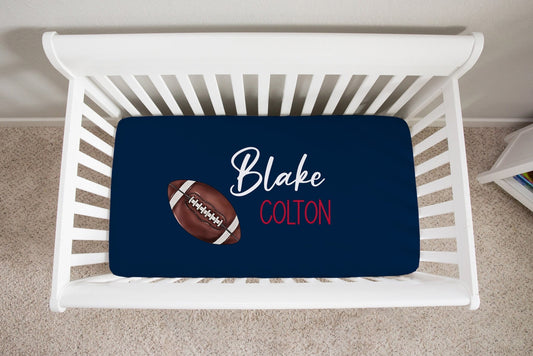 Football Team Colors Minky Fitted Crib Sheet - Twinklette