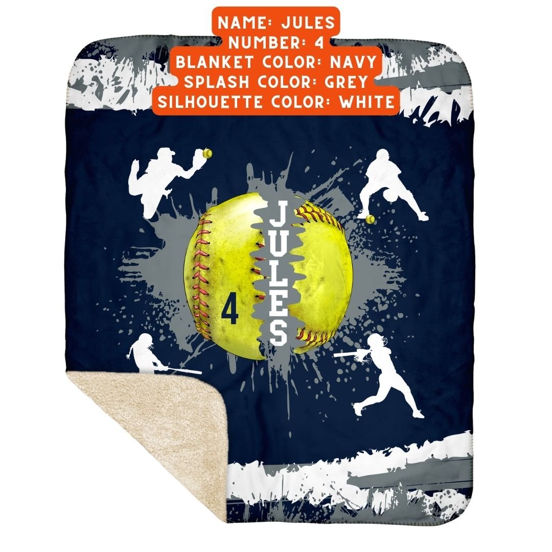 Softball blanket hotsell with name