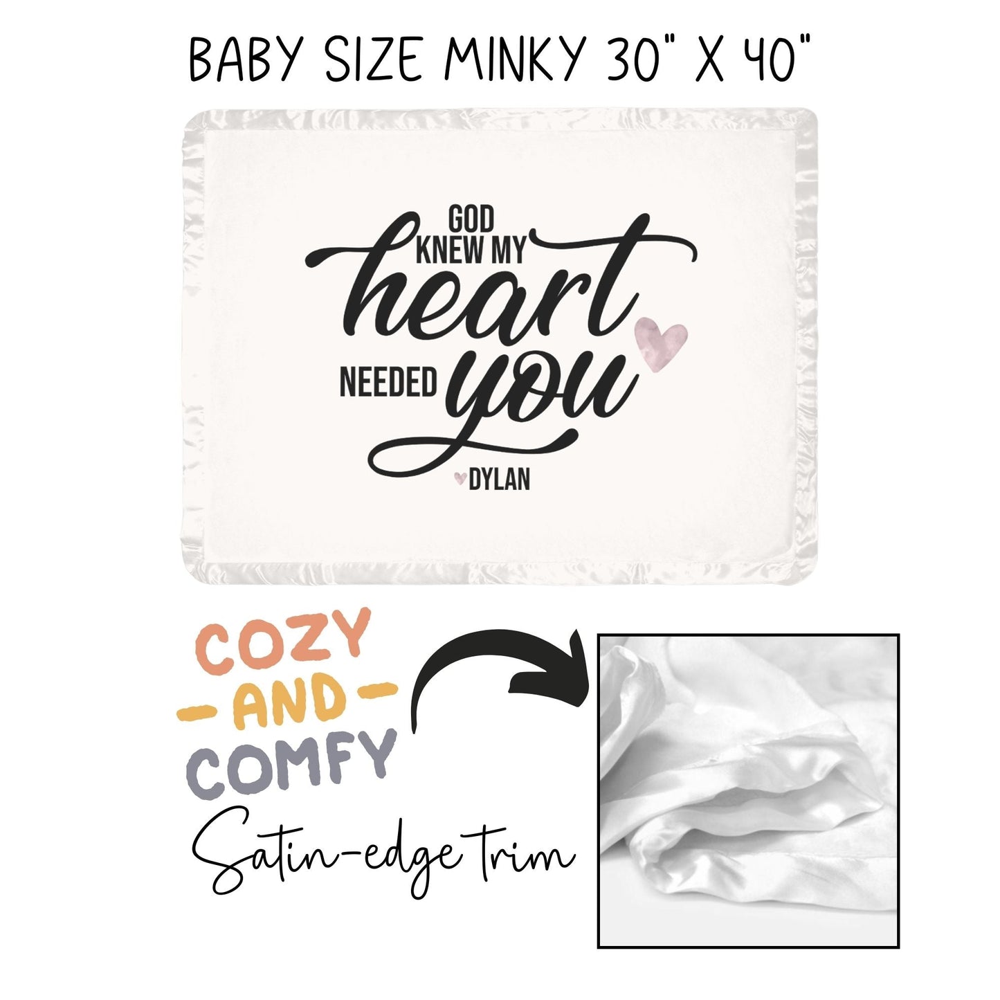 God Knew My Heart Needed You Personalized Blanket - Customizable & Cozy for Baby, Mom or Grandma! - Twinklette