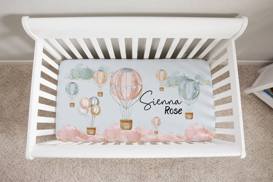 Hot Air Balloon Minky Fitted Crib Sheet - Twinklette