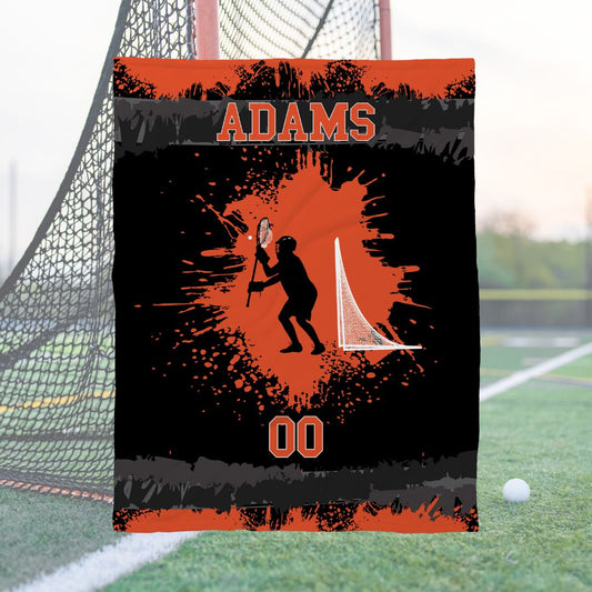 Lacrosse Goalie Blanket - Customizable with Name, Number and Team Colors - Personalized Boy Sport Gift - Twinklette