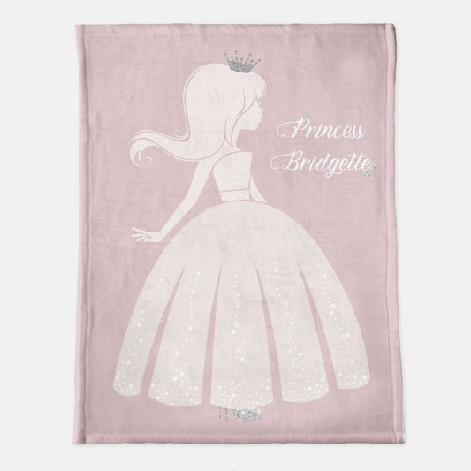 Personalized Princess Blanket - Sparkle Crown and High Heels - Girl Gift - Room Decor - Twinklette