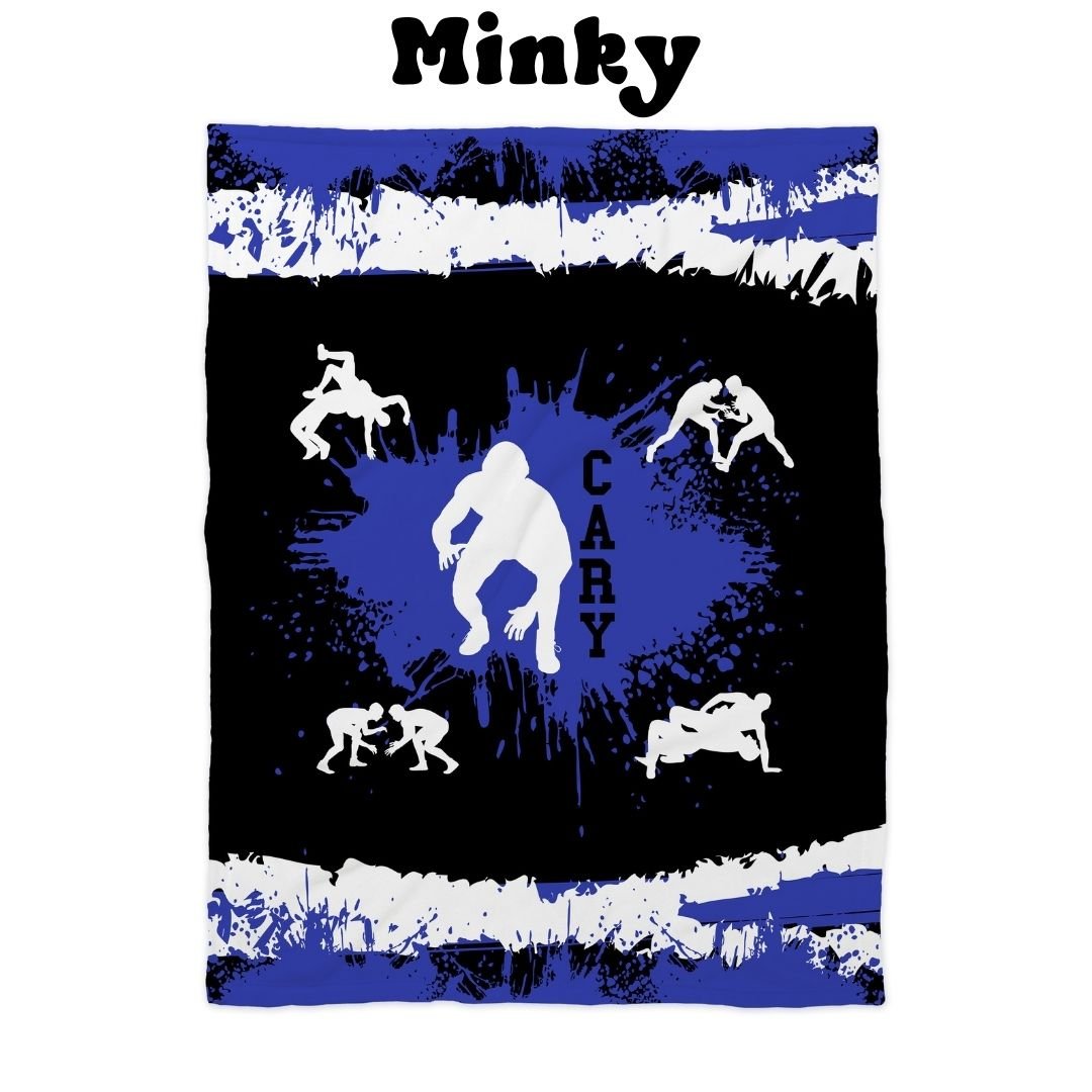 Personalized Wrestling Blanket - Customize with Name and Team Colors - Boy Gift - Twinklette