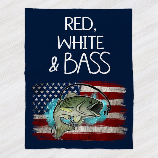 Red, White & Bass Minky Blanket - Twinklette