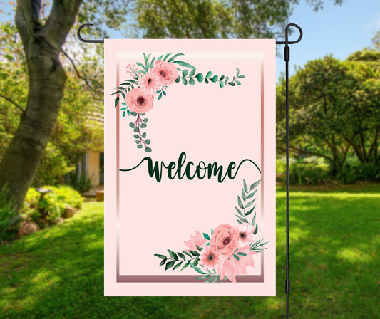 Welcome Floral Garden Flag - 12" x 18" - Twinklette