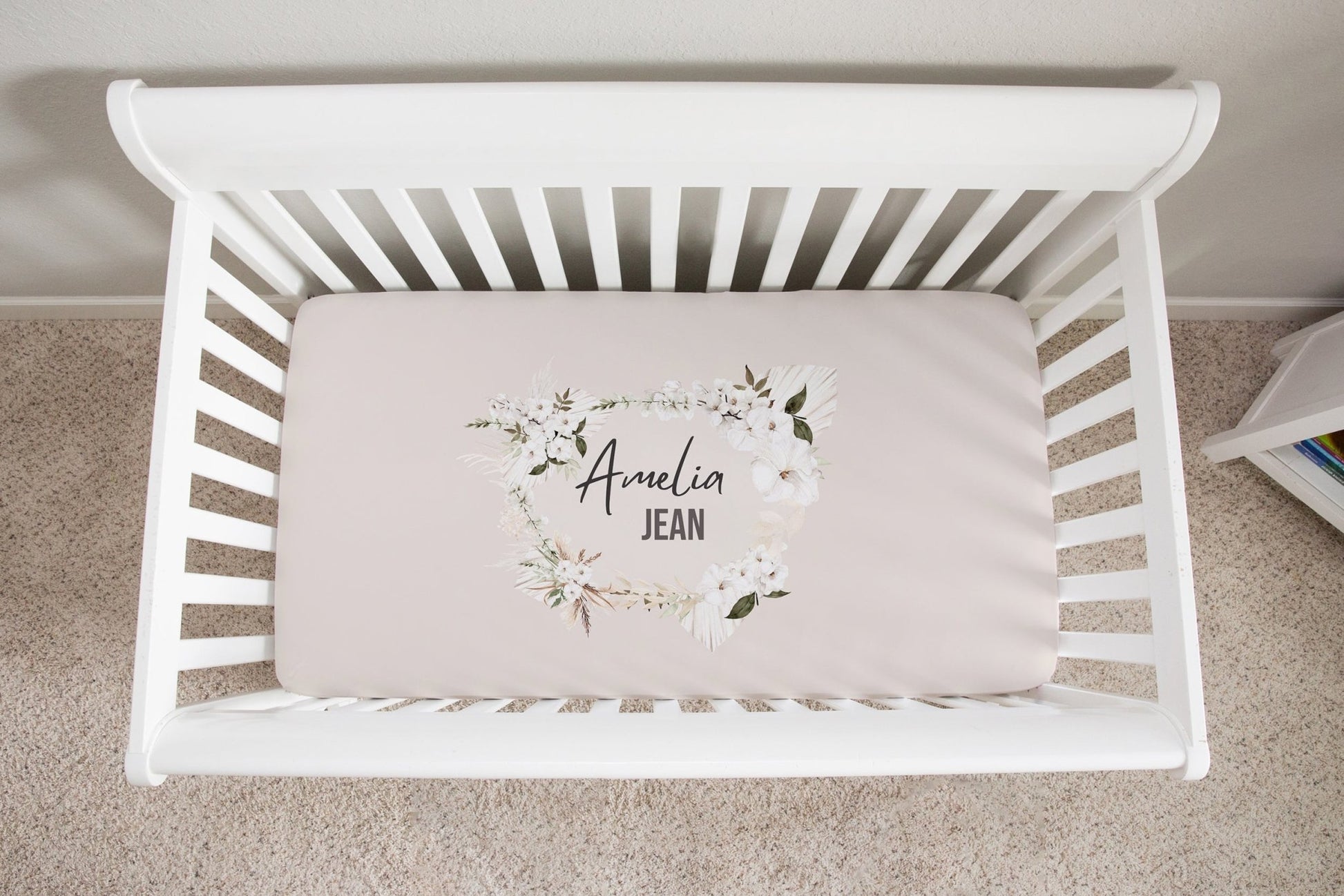 White Floral Crib Sheet - Twinklette